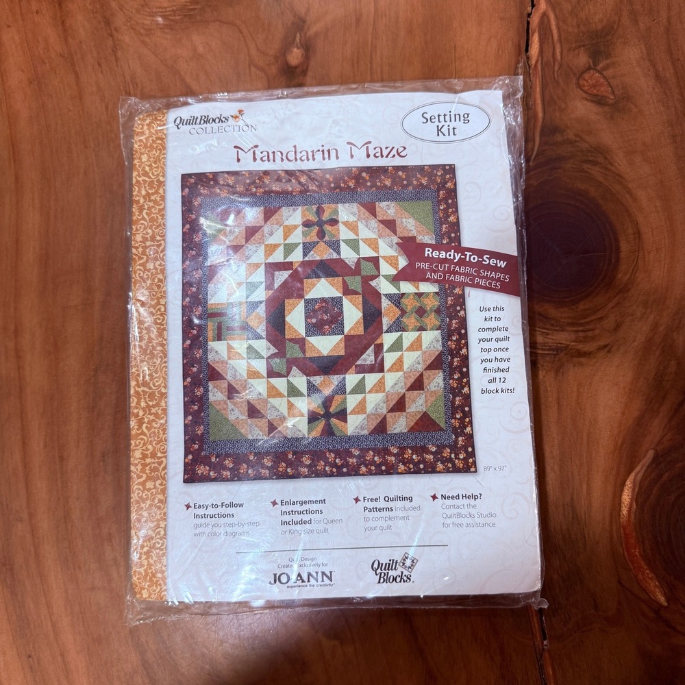 NEW Jo Anne Fabrics Mandarin Maze Setting Kit Quilt Blocks Collection BB4